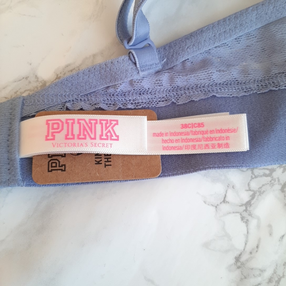 PINK Victoria Secret Wear Everywhere T-Shirt Lightly Lined Underwire and Panty - Picture 5 of 11